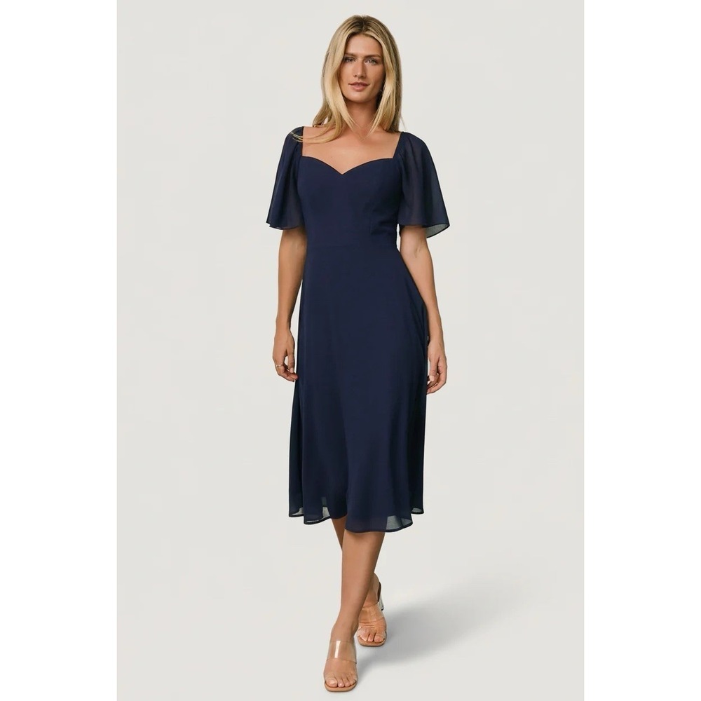 NWT Baltic Born Colette Sweetheart Midi Dress Navy XL Wedding Guest Formal